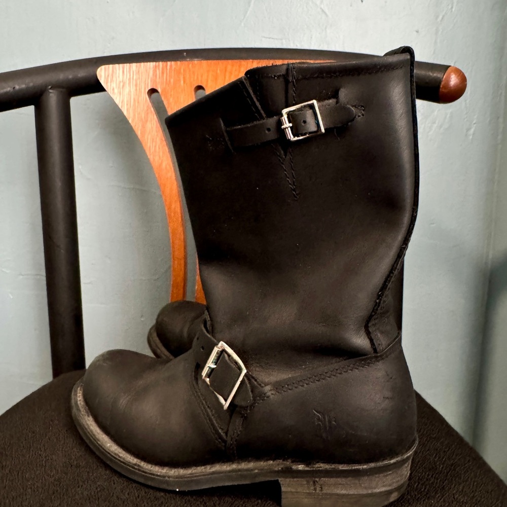 Frye Black Label Leather Engineer Boots